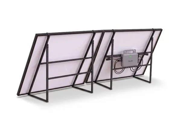 City Plumbing Jinko 940W plug-in solar kit with two panels and a black mounting frame