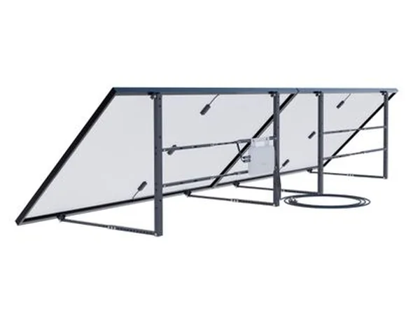 City Plumbing DMEGC 930W plug-in solar kit with two panels and a black mounting frame