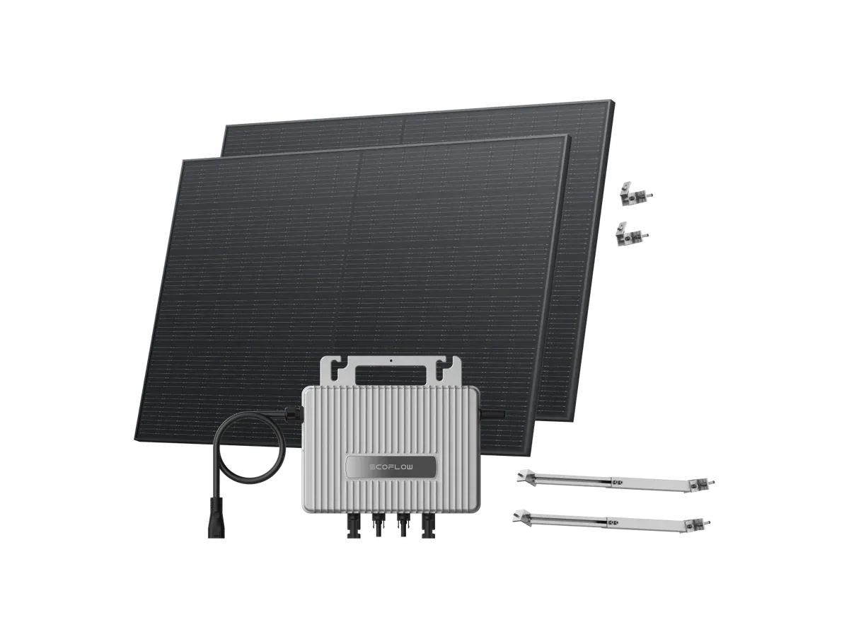 EcoFlow STREAM Adjustable Facade Kit 800W with panels, EcoFlow STREAM microinverter and mounting hardware