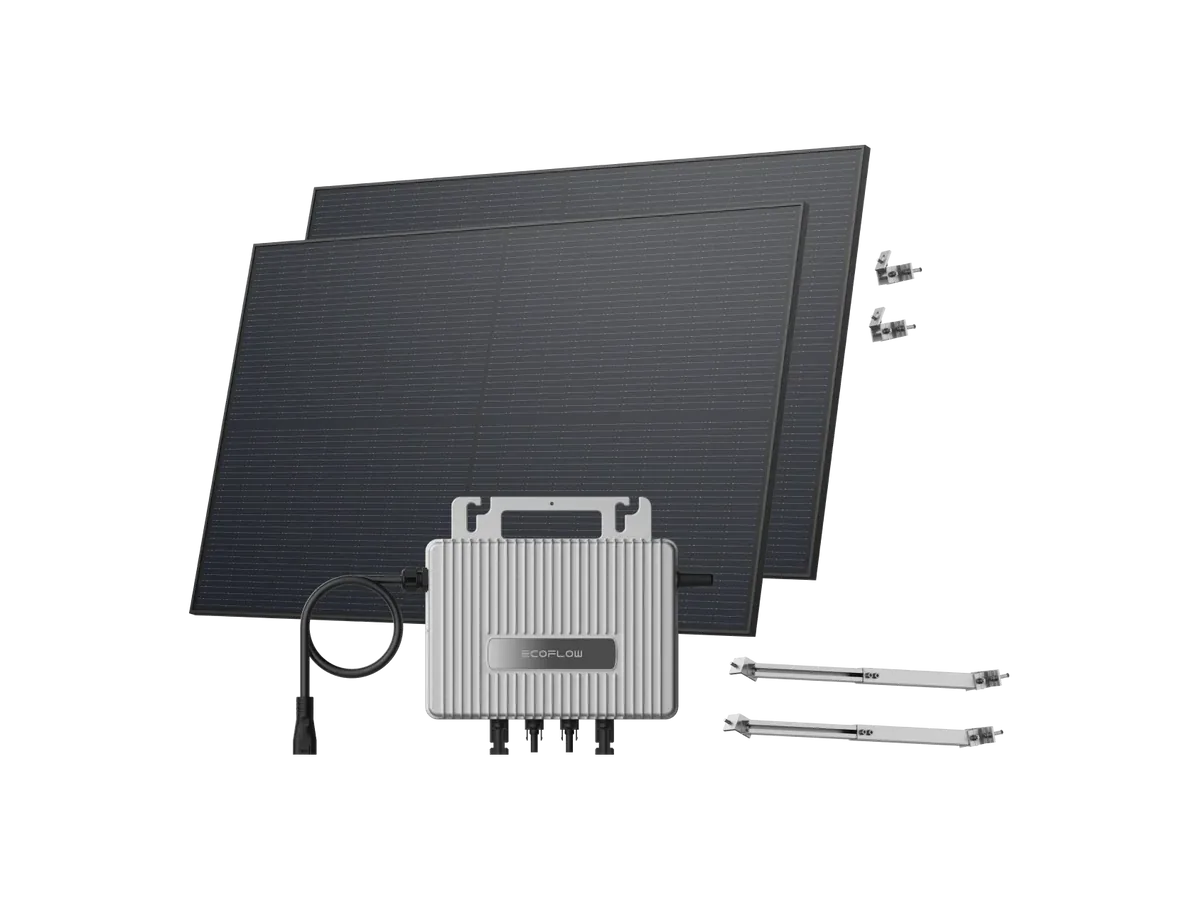 EcoFlow STREAM Adjustable Facade Kit 900W with panels, EcoFlow STREAM microinverter and mounting hardware