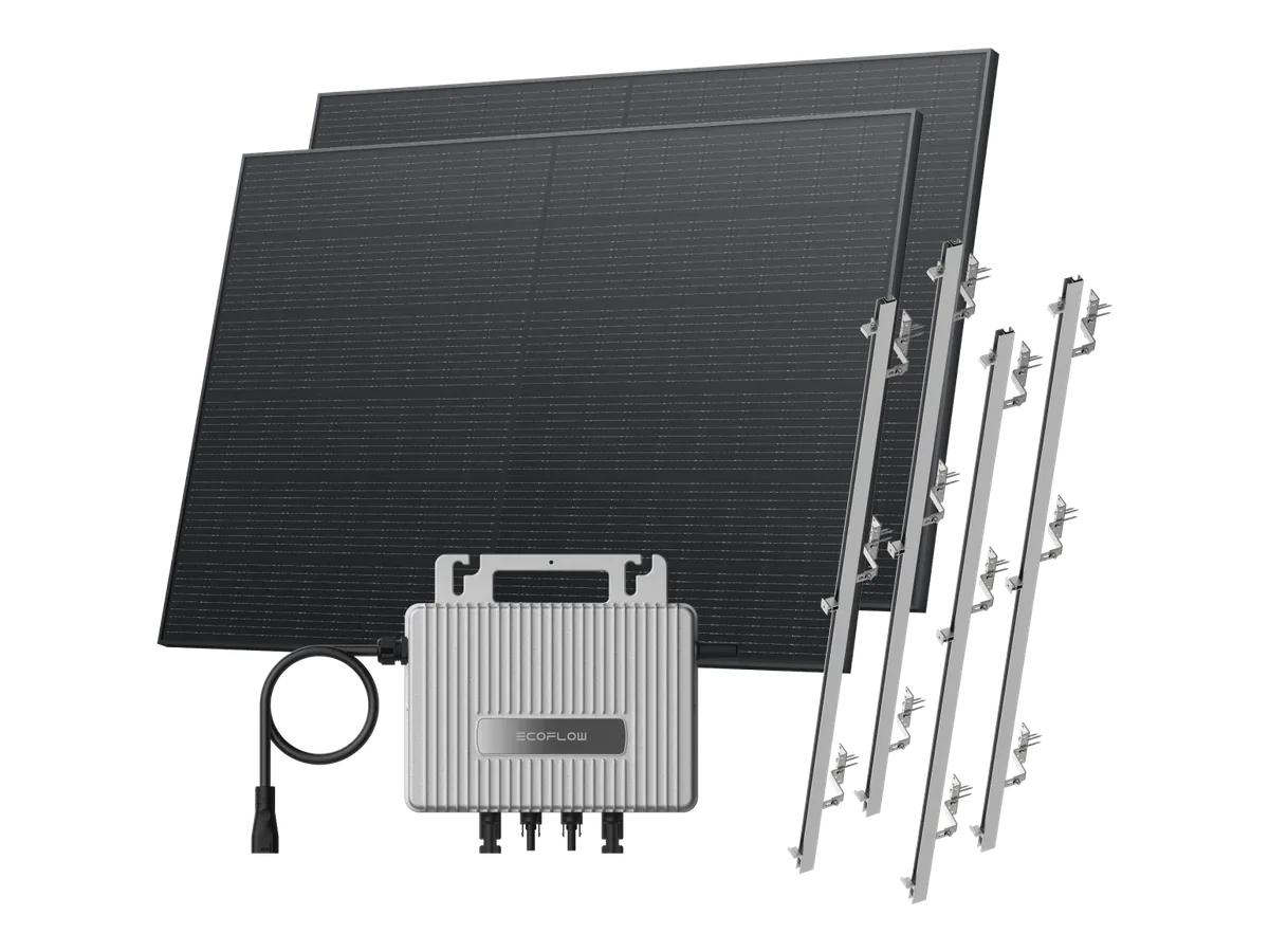 EcoFlow STREAM Pitched Roof Kit 800W with panels, EcoFlow STREAM microinverter and mounting hardware