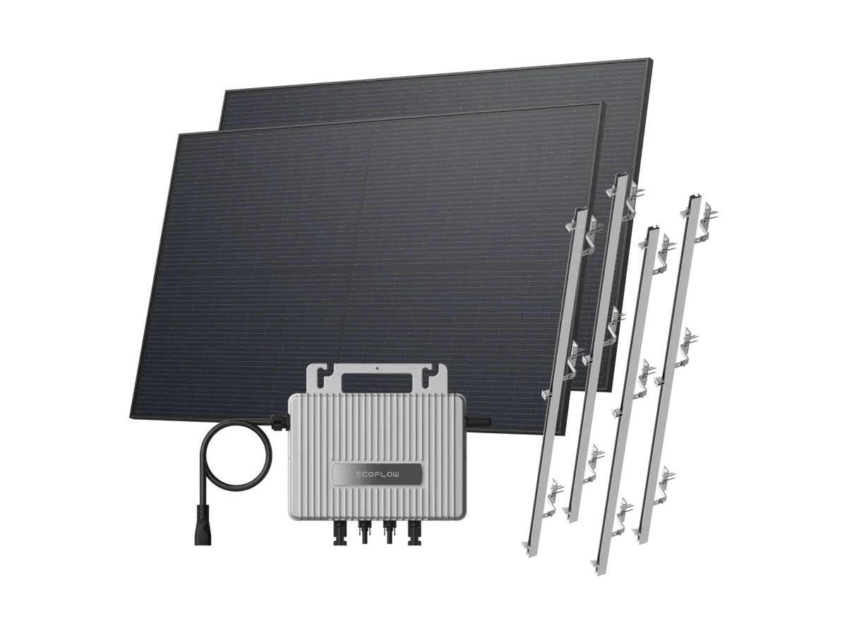 EcoFlow STREAM Pitched Roof Kit 900W with panels, EcoFlow STREAM microinverter and mounting hardware