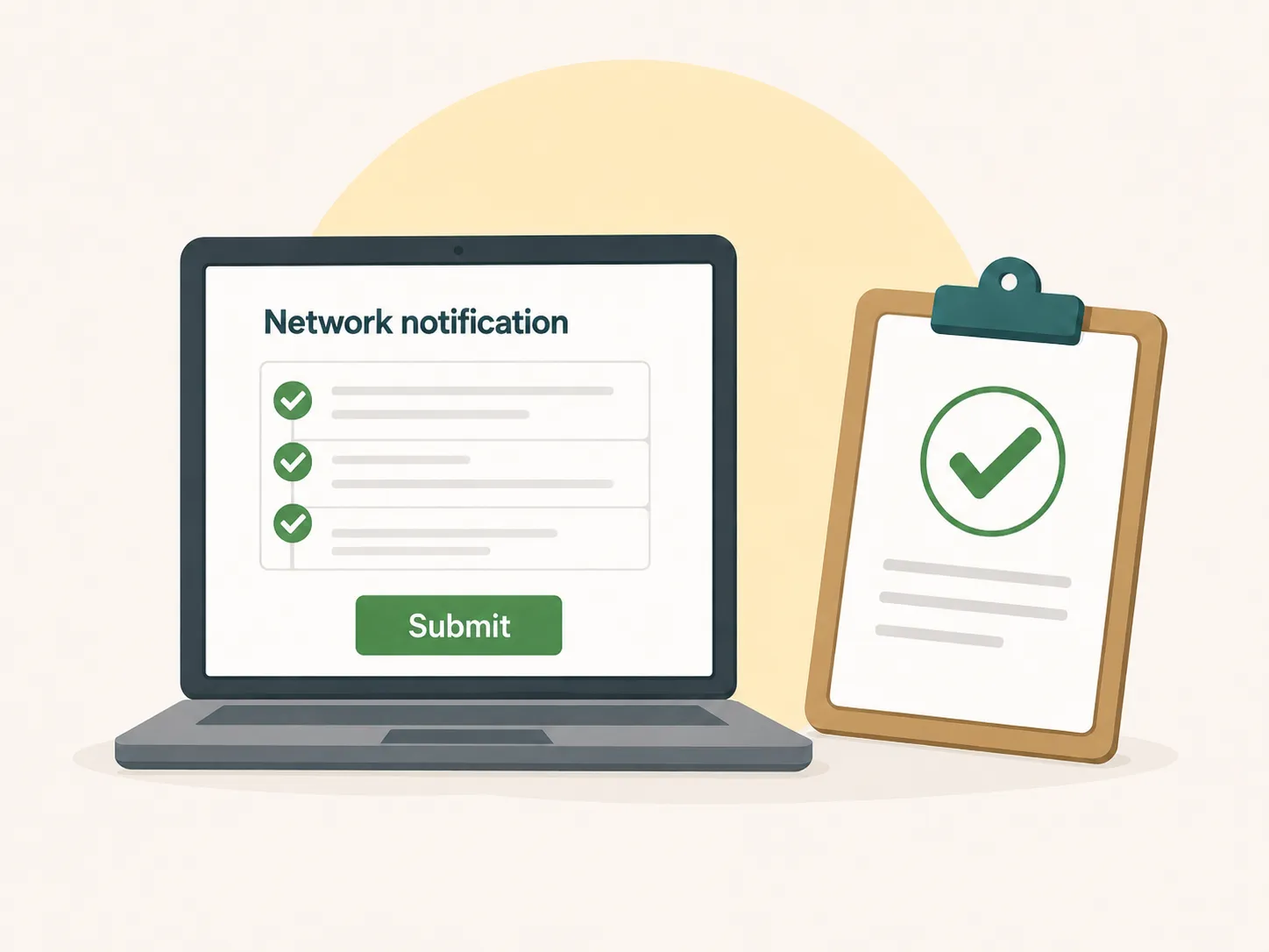 Illustration representing notification of the local electricity distribution network operator